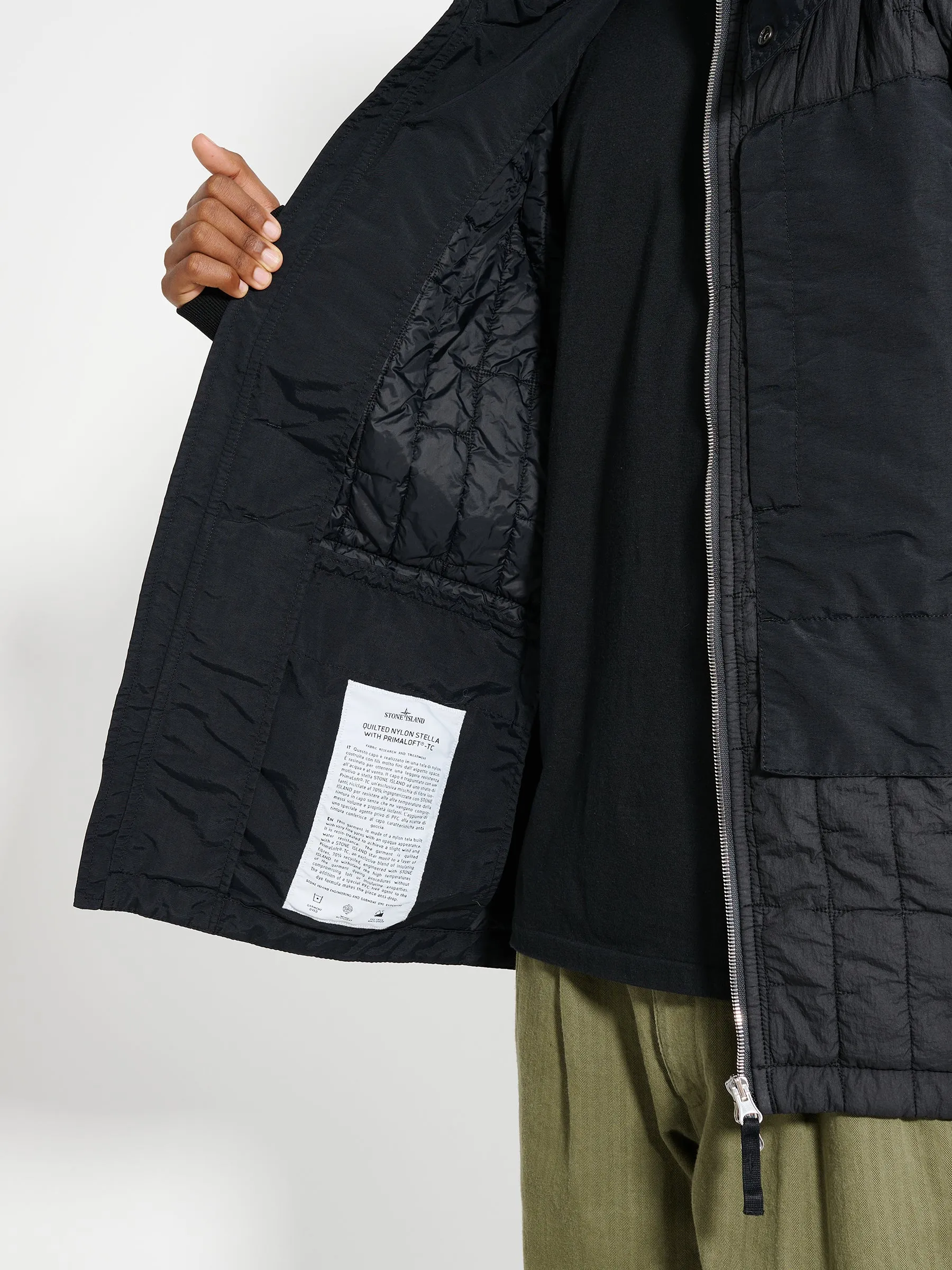 Stone Island Quilted Nylon Stella Jacket Black