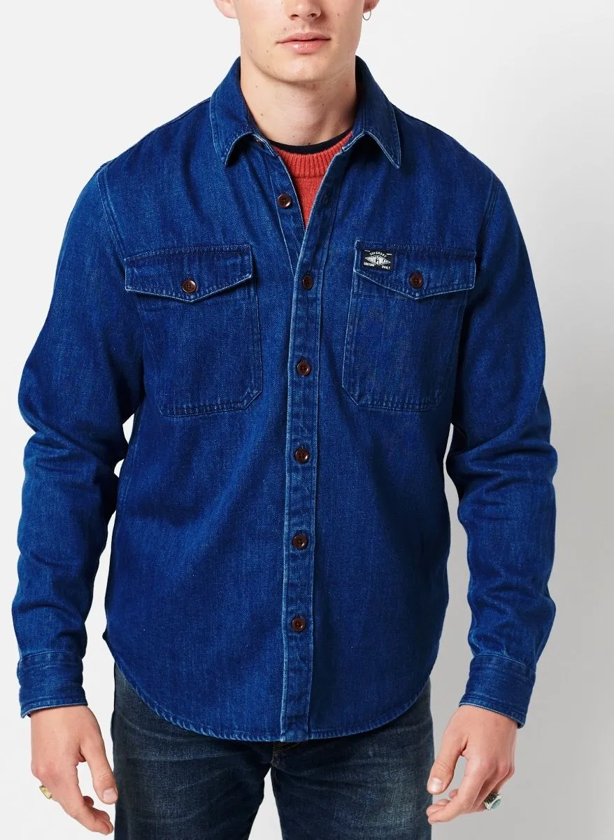 Superdry Work Denim Shirt Mid Blue