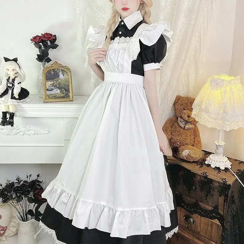 Sweet Classical Neko Maid Long Dress Short Sleeves ON656