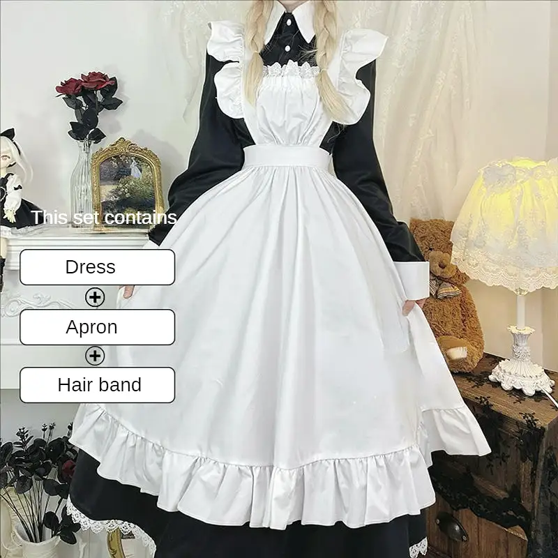 Sweet Classical Neko Maid Long Dress Short Sleeves ON656