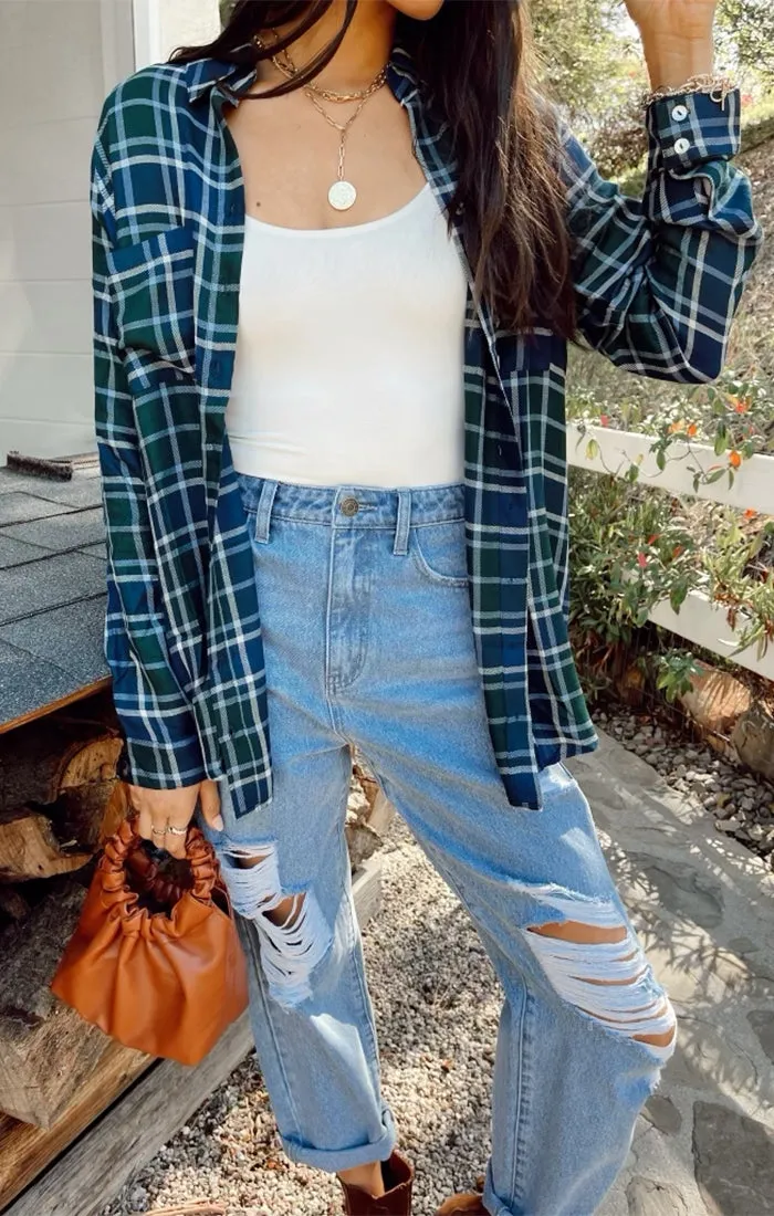 The Layer Shirt ~ Green and Blue Plaid