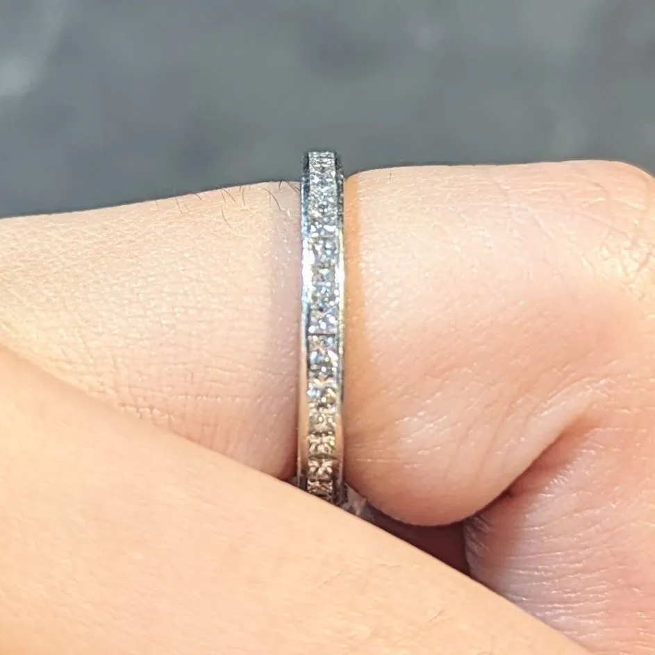 Tiffany & Co. 0.78 CTW Princess Cut Diamond Platinum Eternity Channel Band Ring