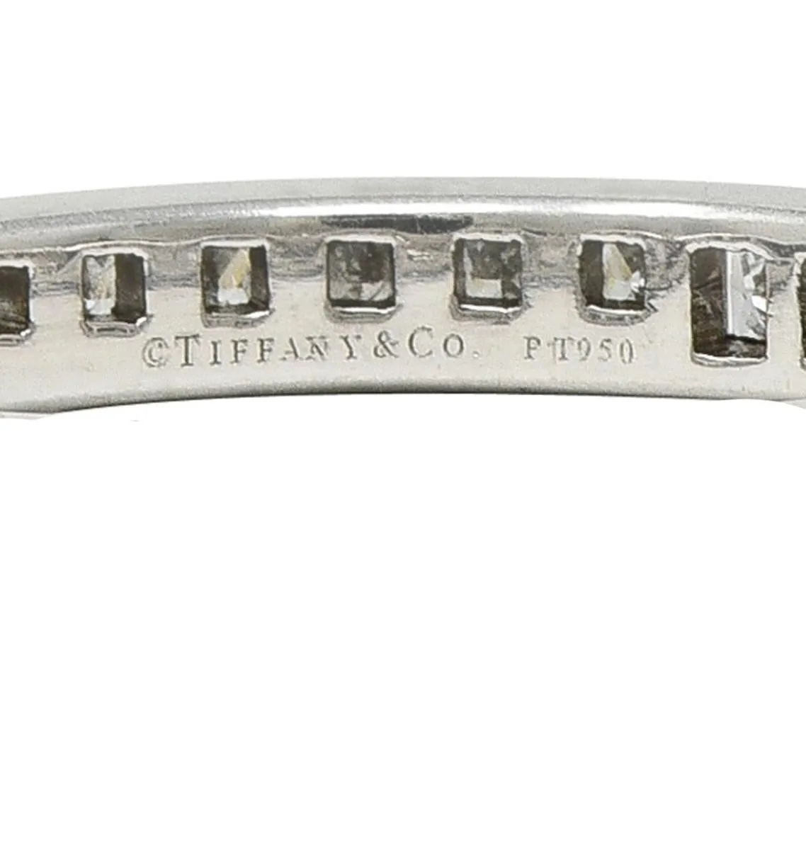 Tiffany & Co. 0.78 CTW Princess Cut Diamond Platinum Eternity Channel Band Ring