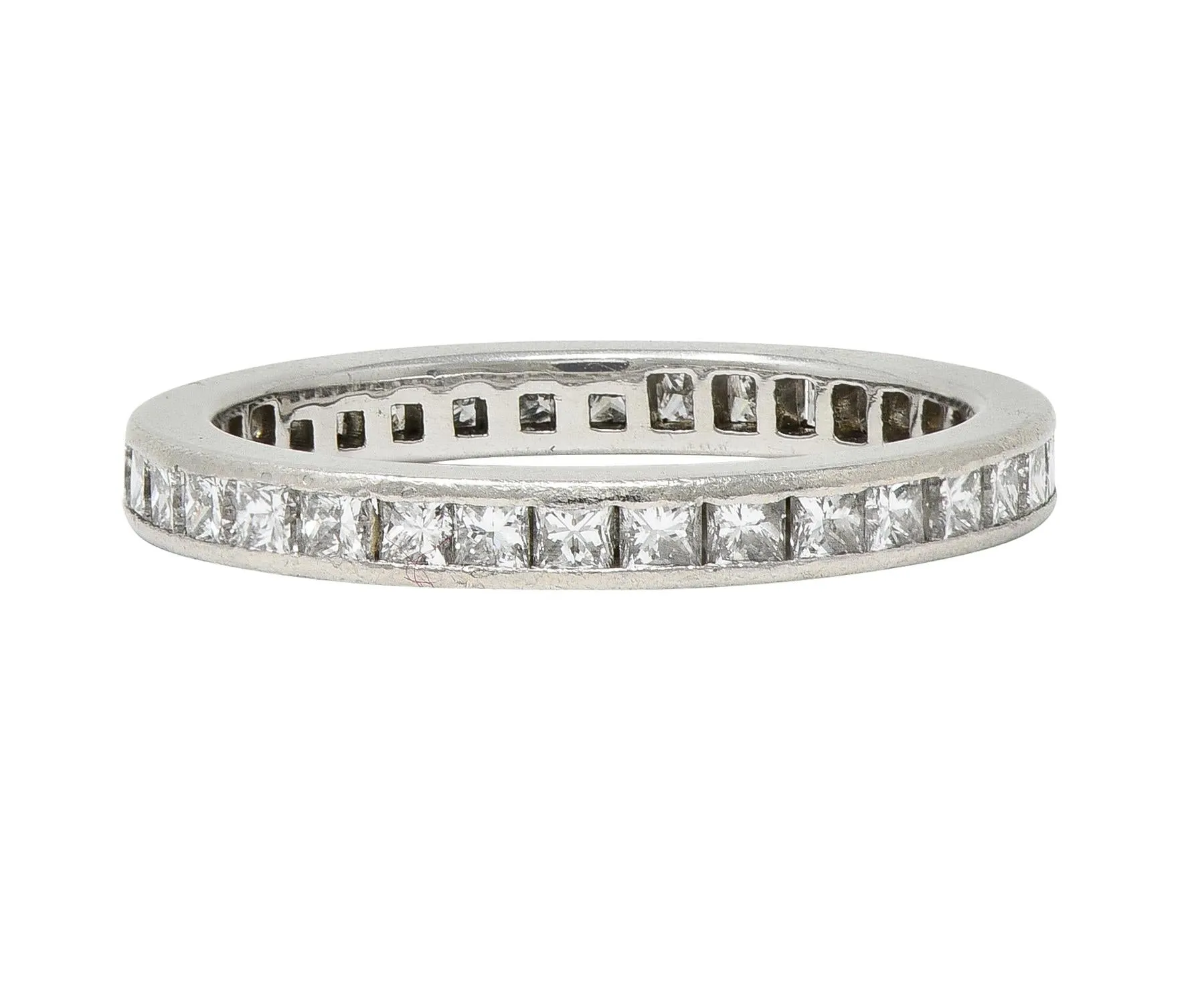 Tiffany & Co. 0.78 CTW Princess Cut Diamond Platinum Eternity Channel Band Ring