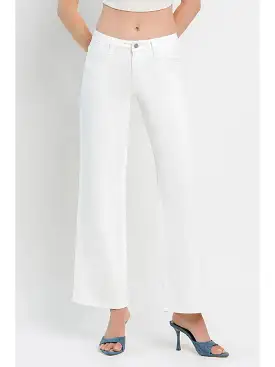 Vervet Mid Rise Wide Leg Jeans- Optic White