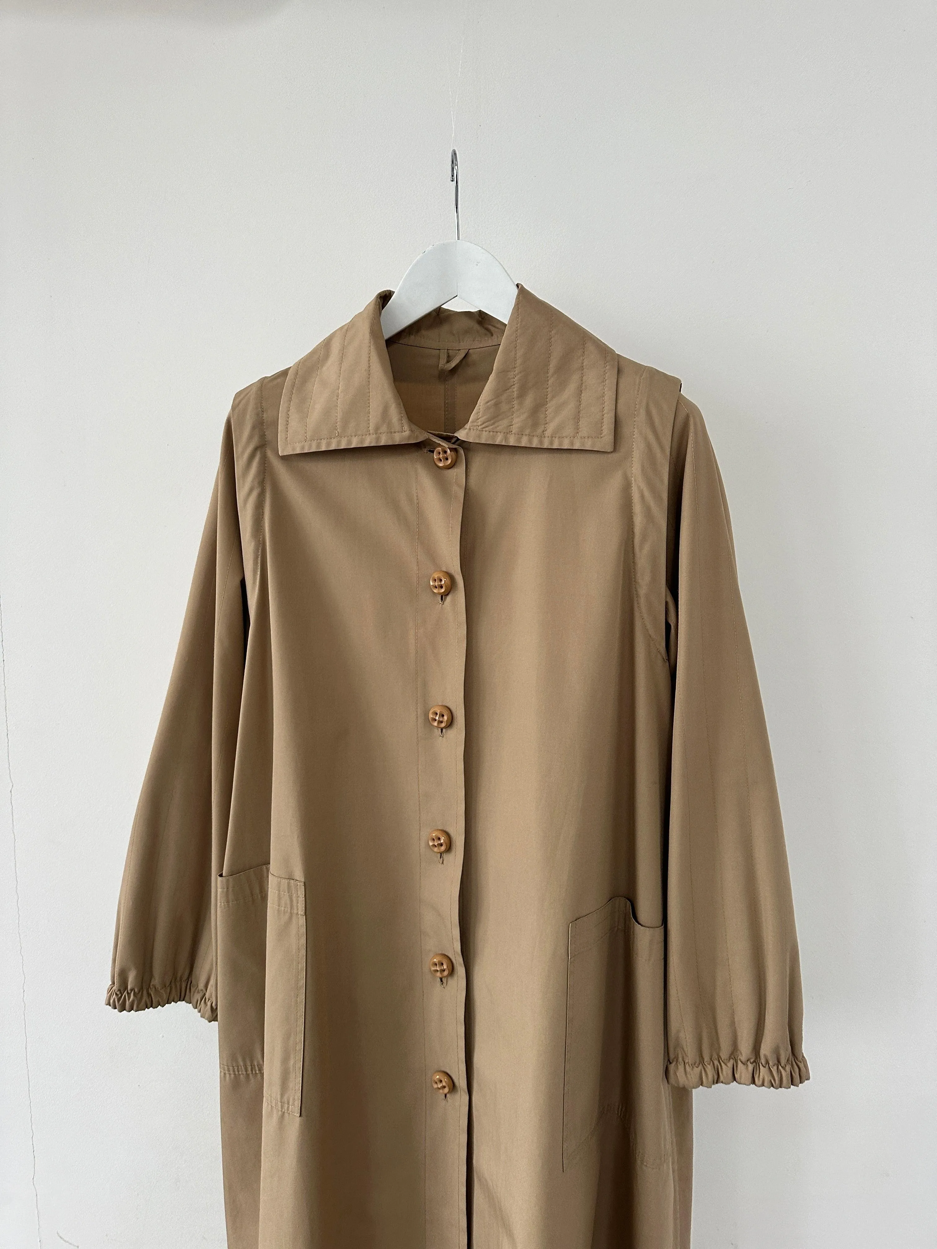 Vintage A-Line Cotton Single Breasted Trench Coat - M