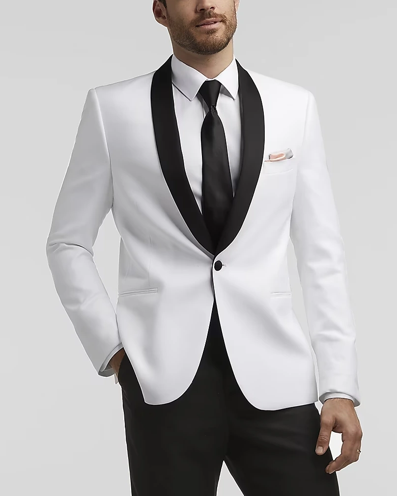 White Smoking Jacket Tuxedo - William Jacket