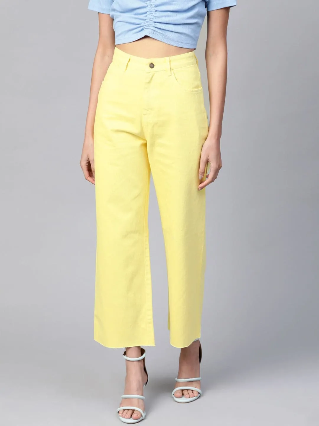 Yellow Raw Edge Jeans