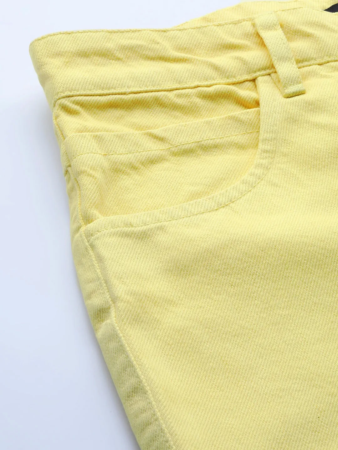 Yellow Raw Edge Jeans